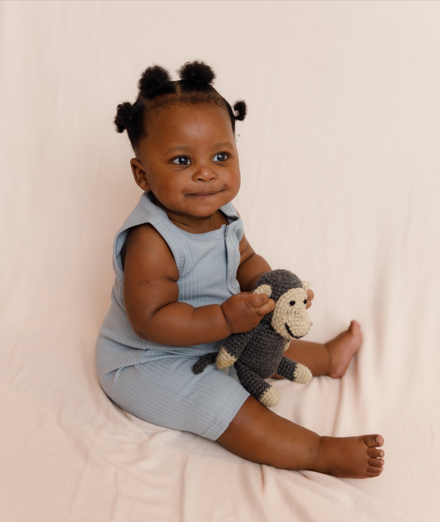 Organic Rib Cotton Tank Growsuit - Light Blue