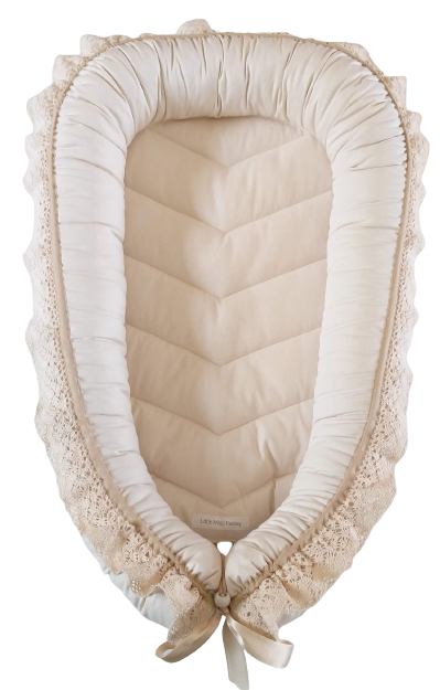 Babynest – Unbleached Cotton + Vintage Crochet Trim