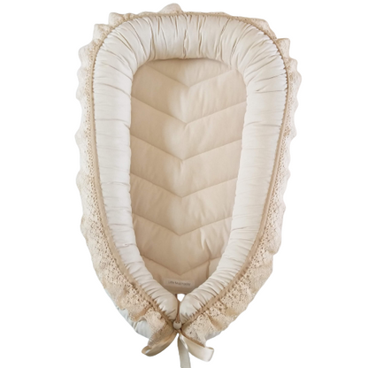 Babynest – Unbleached Cotton + Vintage Crochet Trim