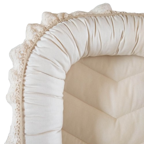 Babynest – Unbleached Cotton + Vintage Crochet Trim
