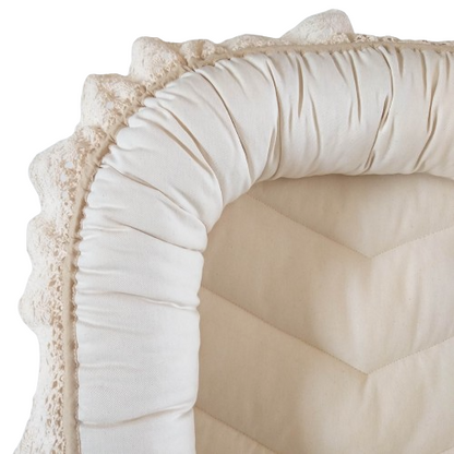 Babynest – Unbleached Cotton + Vintage Crochet Trim
