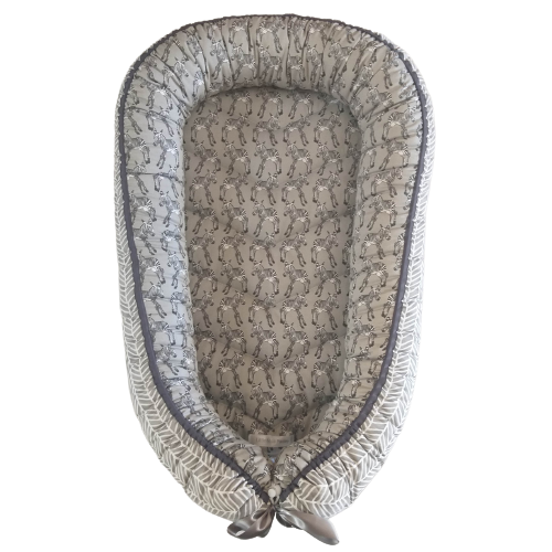 Babynest – Grey Zebras + Grey + Grey Trim