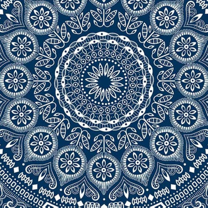 Feeding Pillow – African Navy Blue Medalloin ShweShwe + Navy