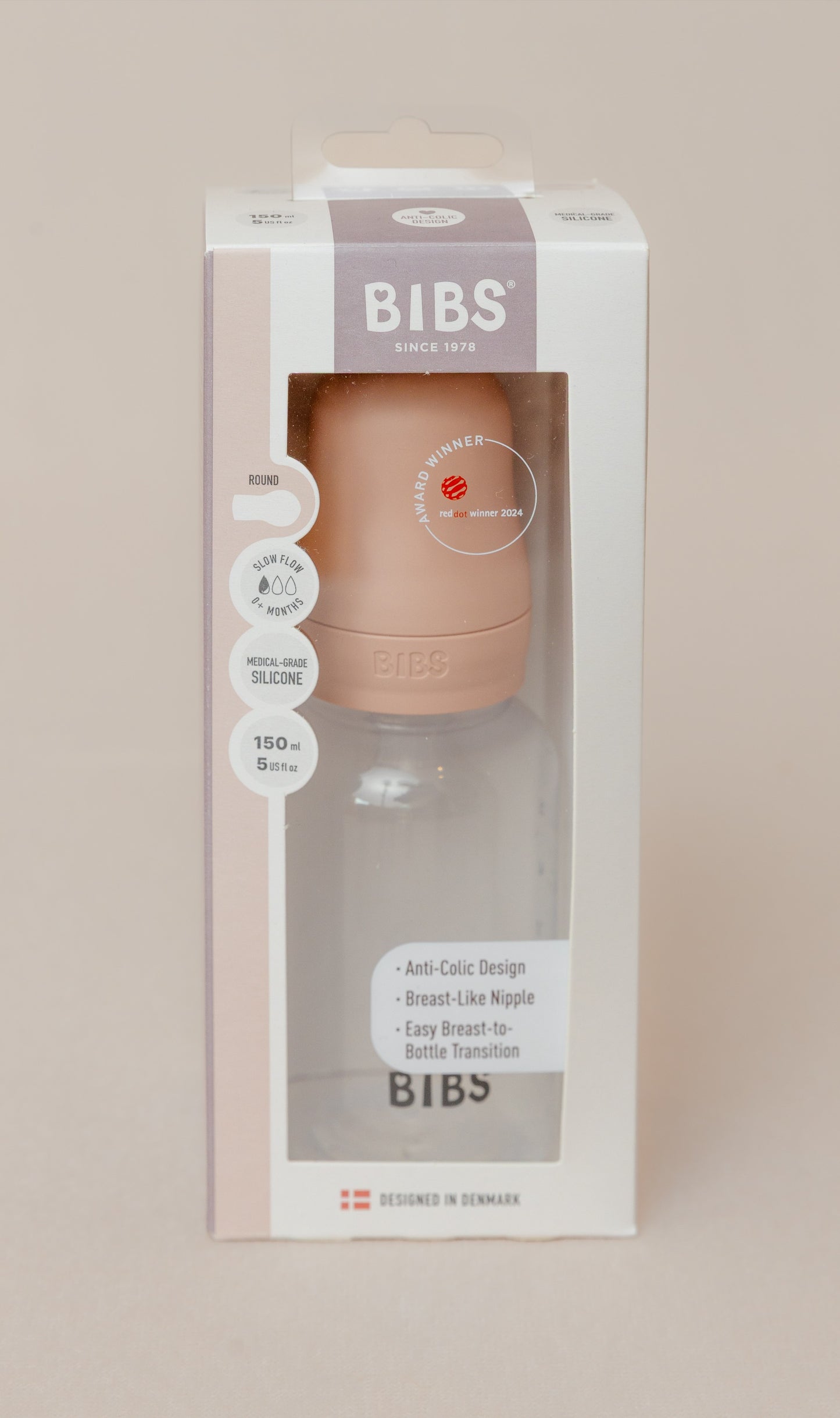 BIBS Baby Bottle Round 1 Pack Slow Flow