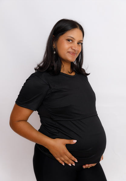 Black Breastfeeding Top