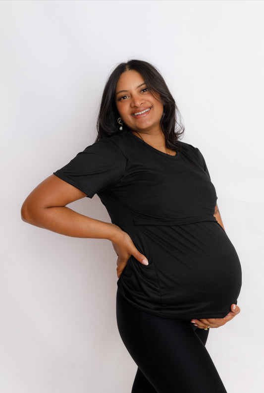 Black Breastfeeding Top