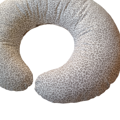 Feeding Pillow – Baby Wild Animals + Grey Leopard Print