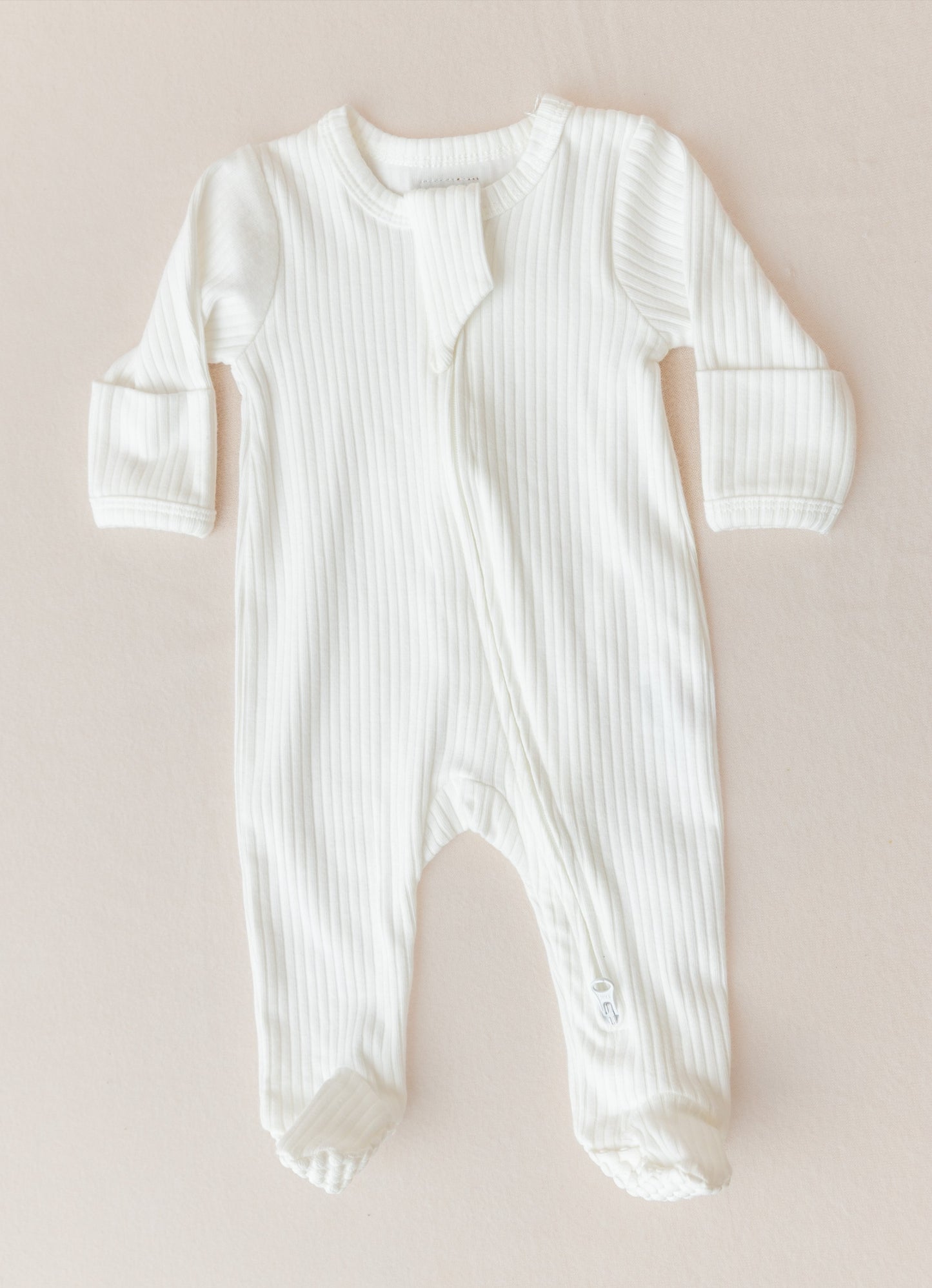Organic Cotton 2-Way Zipsuit - Ivory