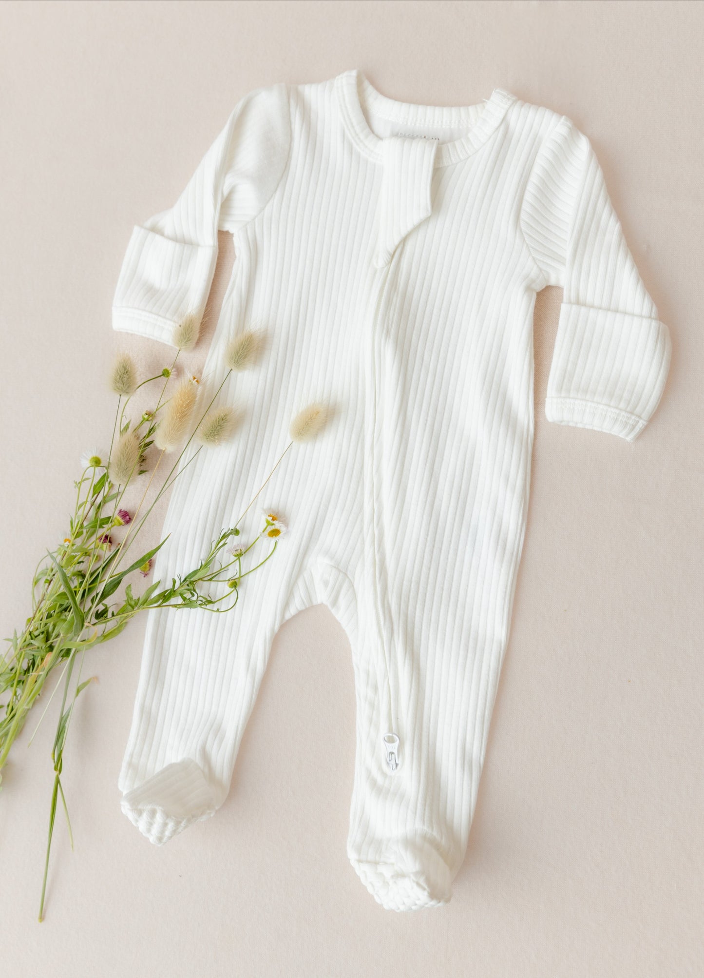 Organic Cotton 2-Way Zipsuit - Ivory