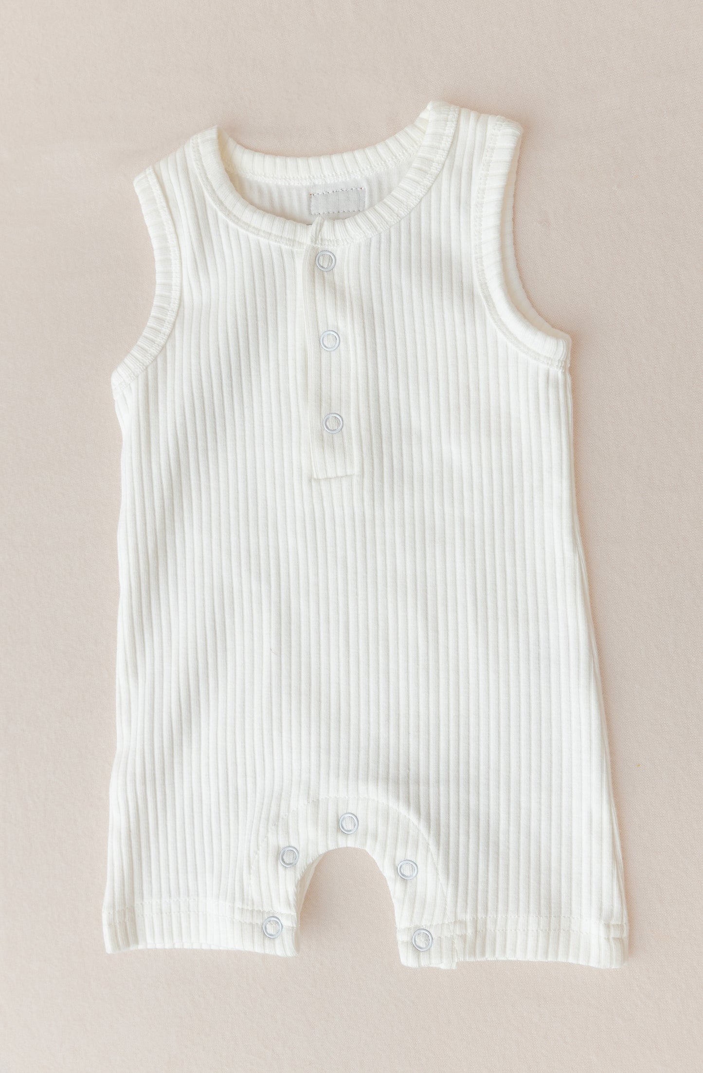 Organic Rib Cotton Tank Growsuit - Ivory