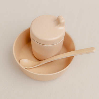 Bamboo Baby Feeding Set – Bowl, Spoon & Cup