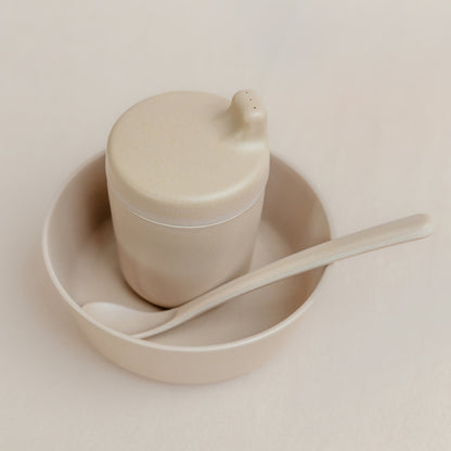 Bamboo Baby Feeding Set – Bowl, Spoon & Cup
