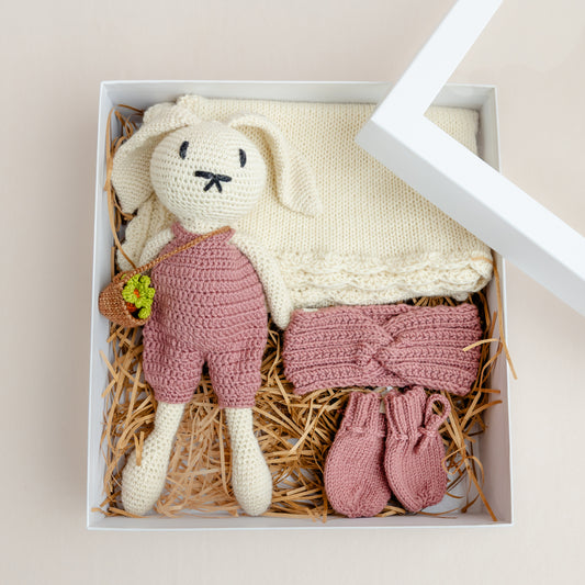 100% Merino Wool Baby Gift Set – Rustic Rose