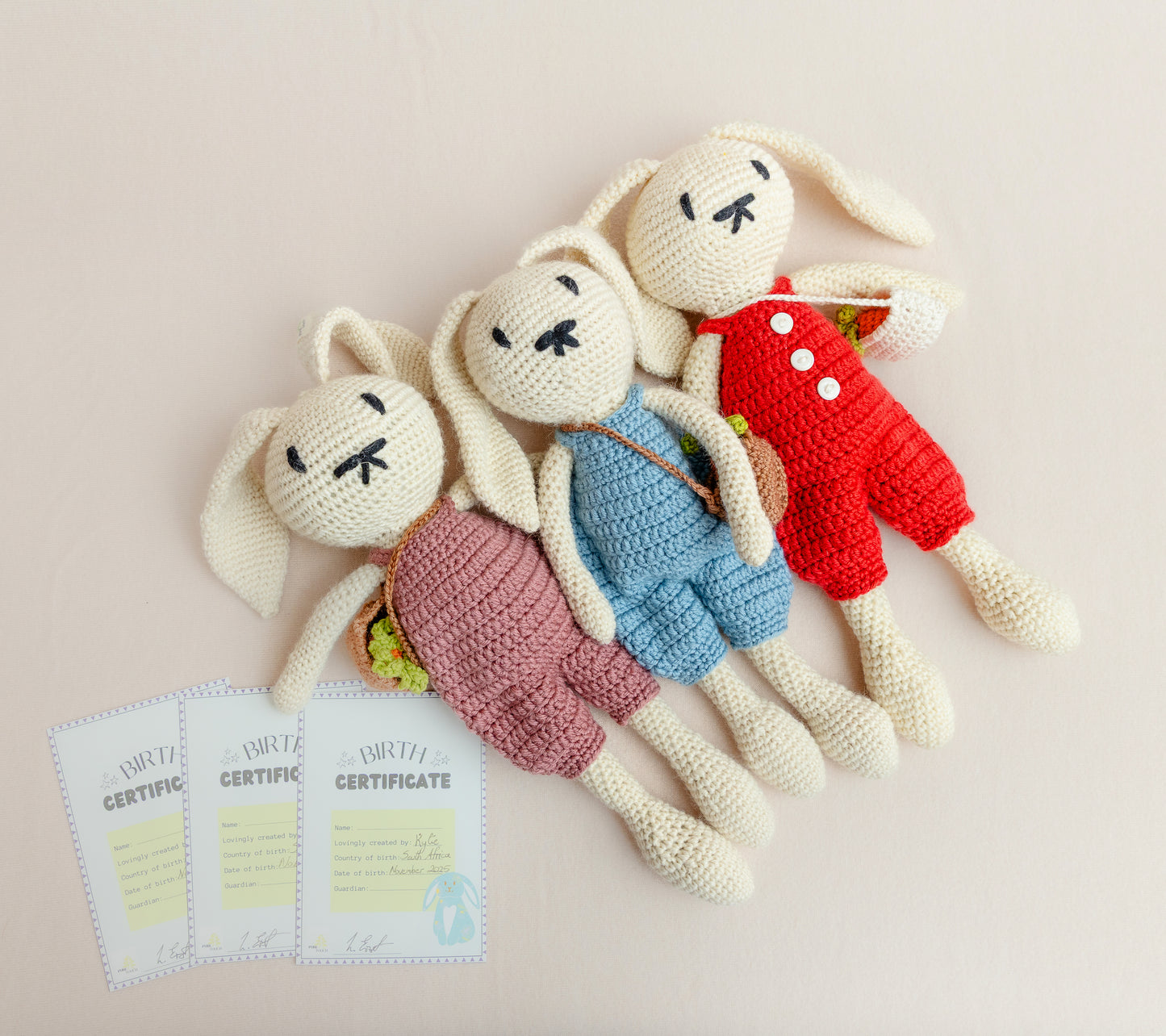 Hand-Crocheted Merino Bunny