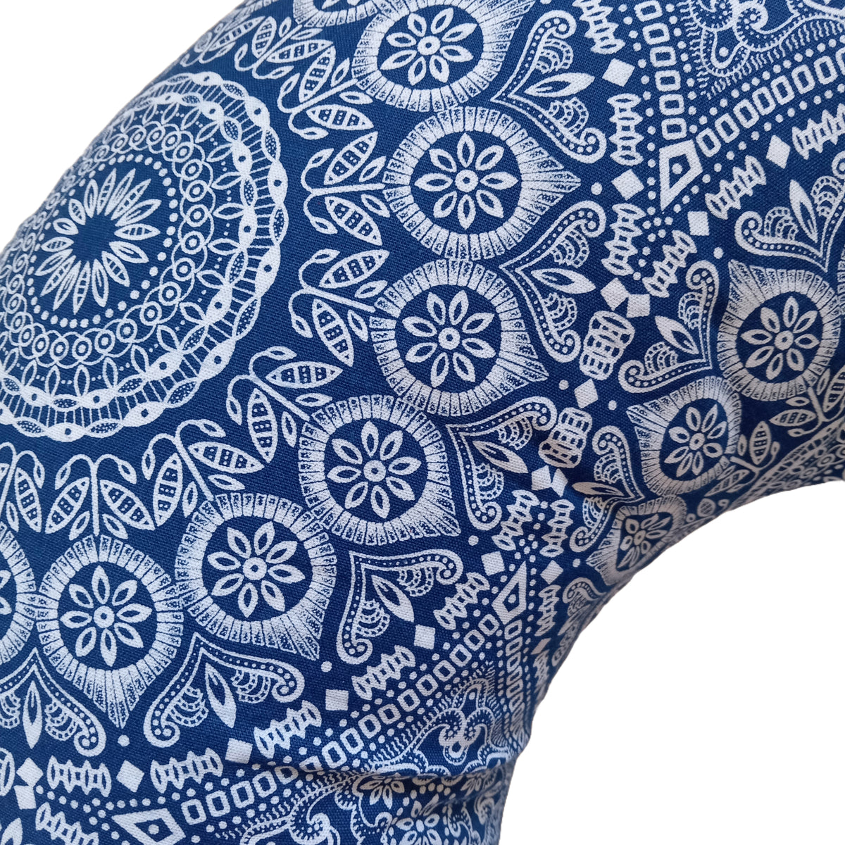 Feeding Pillow – African Navy Blue Medalloin ShweShwe + Navy