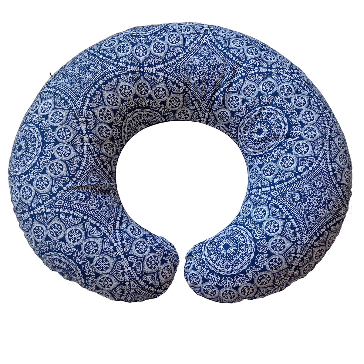 Feeding Pillow – African Navy Blue Medalloin ShweShwe + Navy