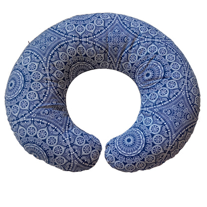 Feeding Pillow – African Navy Blue Medalloin ShweShwe + Navy