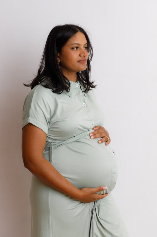 Sage Summer Button Dress