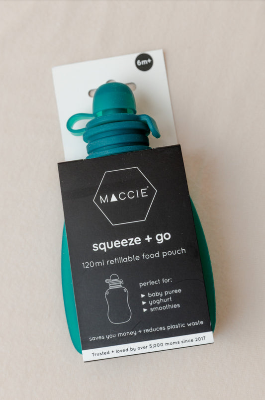 Squeeze + Go Refillable Pouch - Aqua Blue